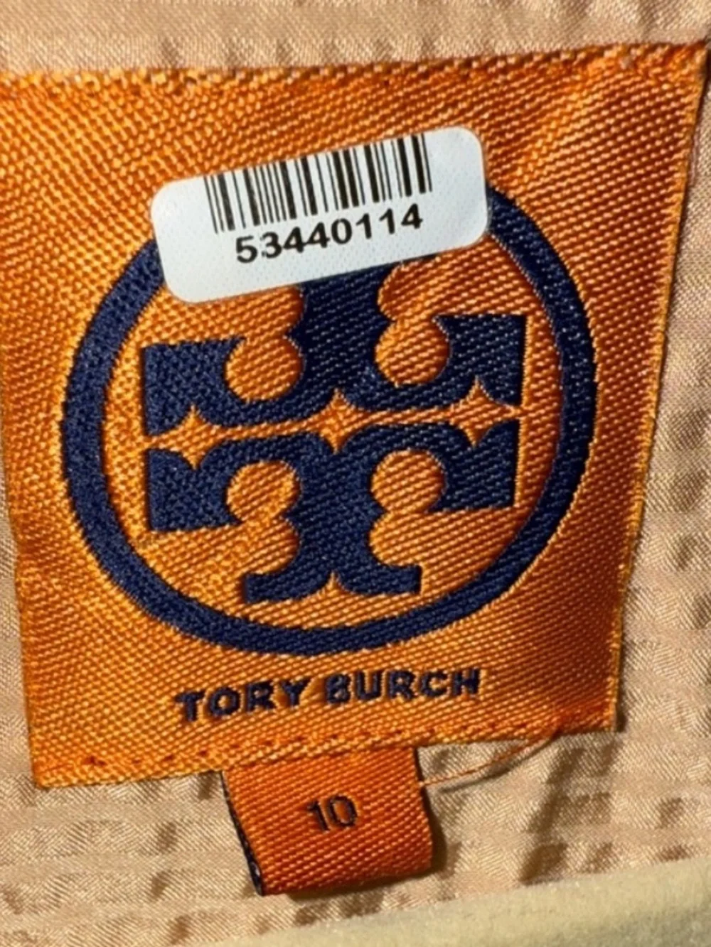 Tory Burch Ivory And Red Silk Dress with Orange Logo Tag - Picture 2 of 3